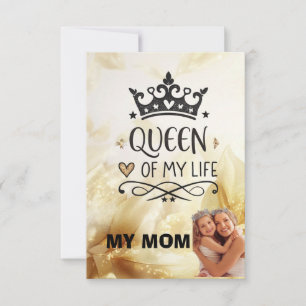 Tarjeta De Agradecimiento Elegante Reina de mi Vida - mi mamá