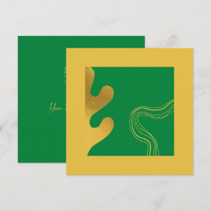 Tarjeta De Agradecimiento Elegante Resumen Oro Real Verde