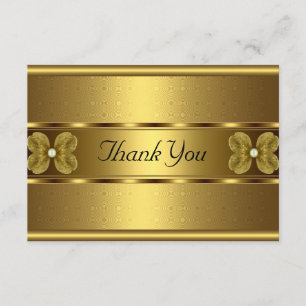 Tarjeta de agradecimiento elegante rollo dorado fl