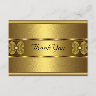 Tarjeta de agradecimiento elegante rollo dorado fl