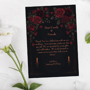 Tarjeta De Agradecimiento Elegante romance victoriano gótico