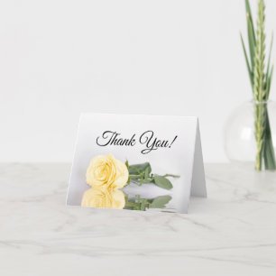 Tarjeta De Agradecimiento Elegante Rosa Amarilla Mantequilla Boda Foto Dentr