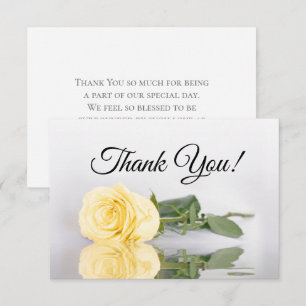 Tarjeta De Agradecimiento Elegante Rosa Amarilla Mantequilla Espejada Simple