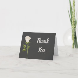 Tarjeta De Agradecimiento Elegante Rosa Blanca Gracias