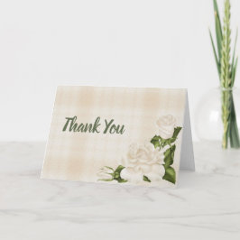 Tarjeta De Agradecimiento Elegante Rosa Blanca Gracias