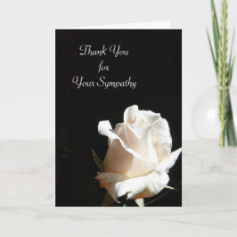 Tarjeta De Agradecimiento Elegante rosa blanca y negra gracias