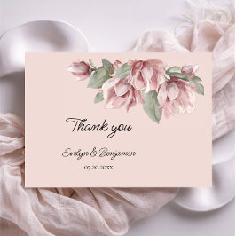 Tarjeta De Agradecimiento Elegante rosa  boda de rubor