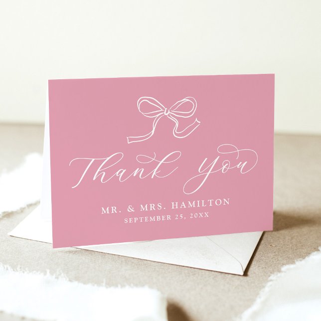 Tarjeta De Agradecimiento Elegante Rosa Boda rosado (Subido por el creador)