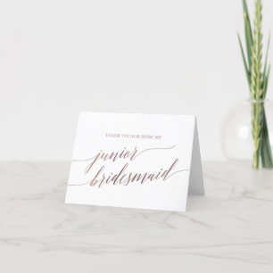 Tarjeta De Agradecimiento Elegante Rosa de caligrafía de oro Junior Bridesma