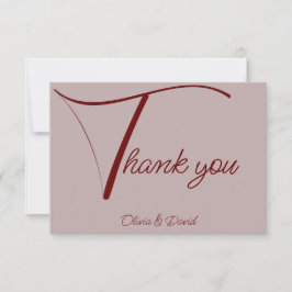 Tarjeta De Agradecimiento Elegante Rosa Dusty