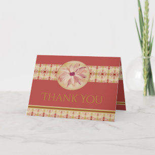 Tarjeta De Agradecimiento Elegante Rosa Floral Rosa