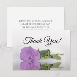 Tarjeta De Agradecimiento Elegante Rosa Lila Morado Espejo Boda Simple