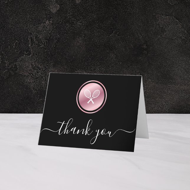 Tarjeta De Agradecimiento Elegante Rosa Personalizado jugador de bolas de te (Subido por el creador)