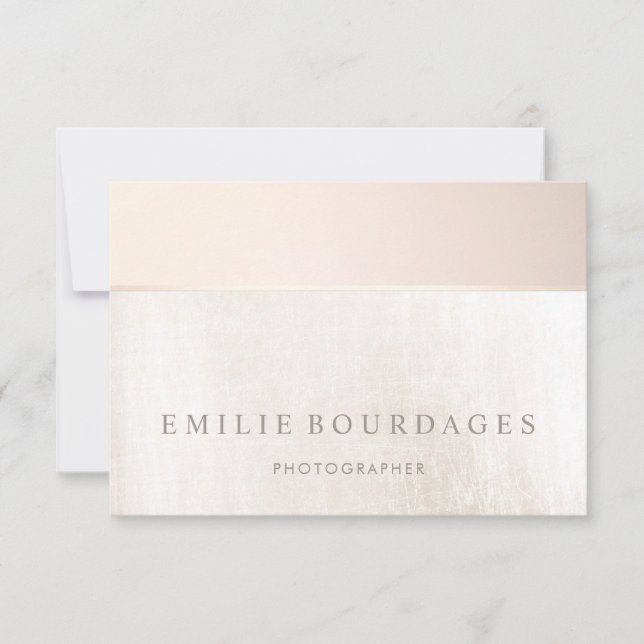 Tarjeta De Agradecimiento Elegante Rubor Pink White Marble Gracias (Anverso)