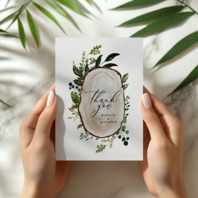 Tarjeta De Agradecimiento Elegante Rústico Botánico Verde Gracias chic (Subido por el creador)