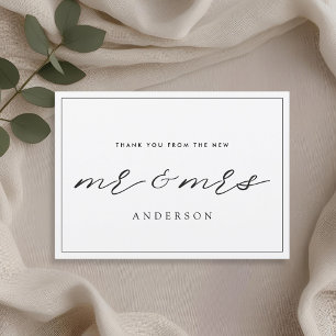 Tarjeta De Agradecimiento Elegante Rústico De los Nuevos Sr. y Sra. Boda