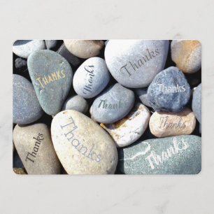 Tarjeta De Agradecimiento Elegante Rústico informal e inusual Pebbles GRACIA