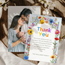 Elegante Sage Green Wildflower Baby Photo