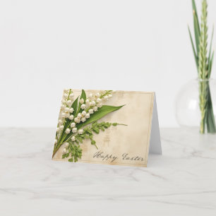Tarjeta De Agradecimiento Elegante saludo de Pascua de lirio de los valles