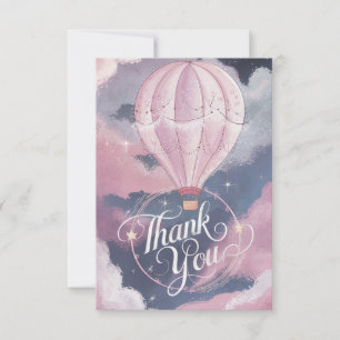 Tarjeta De Agradecimiento Elegante saludo Globo de aire caliente