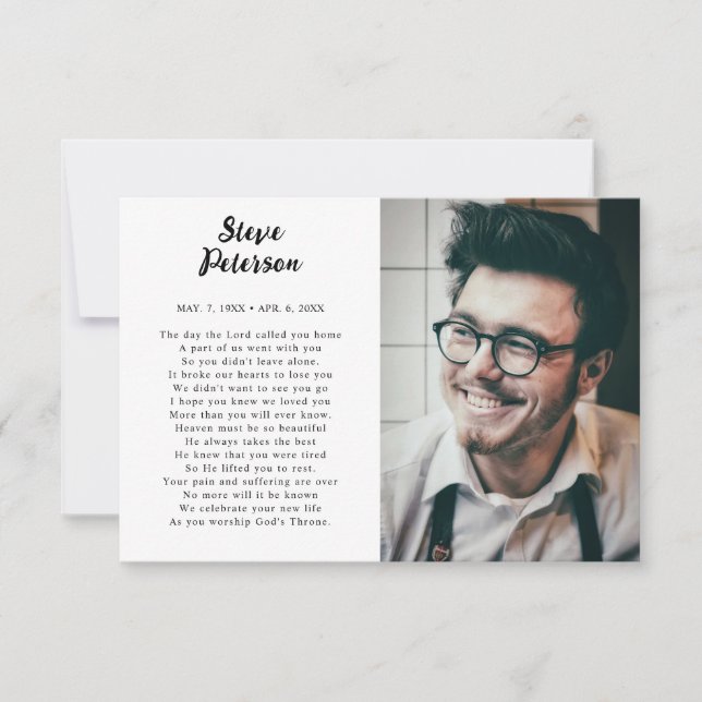 Tarjeta De Agradecimiento Elegante Script Caligrafía Fotografía Fotografía C (Anverso)