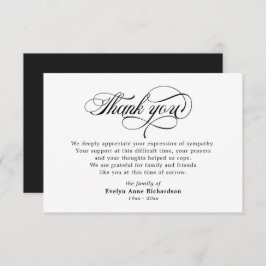 Tarjeta De Agradecimiento Elegante script de reconocimiento de simpatía Grac