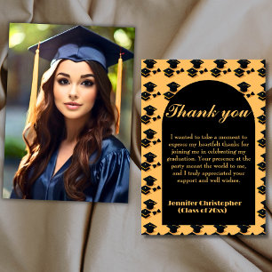 Tarjeta De Agradecimiento Elegante Script foto Graduación 2026 Gracias