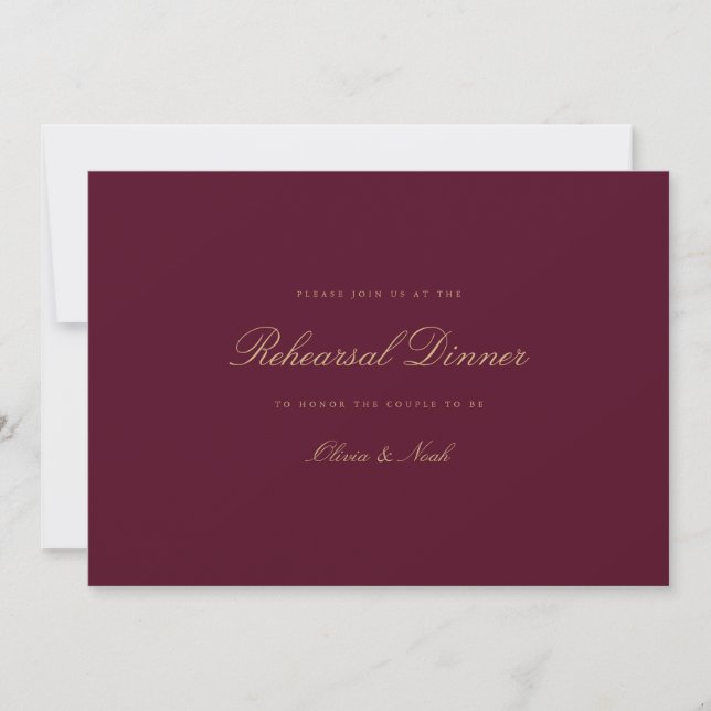 Tarjeta De Agradecimiento Elegante Script Gold Burgundy Rehearner Card (Anverso)