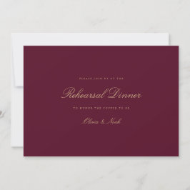 Tarjeta De Agradecimiento Elegante Script Gold Burgundy Rehearner Card