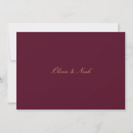 Tarjeta De Agradecimiento Elegante Script Gold Burgundy Rehearner Card