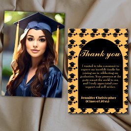 Tarjeta De Agradecimiento Elegante Script Graduación de fotos Gracias Cartas