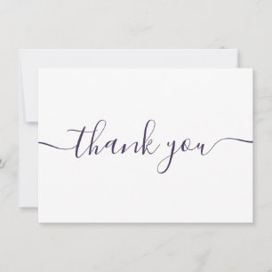 Tarjeta De Agradecimiento Elegante Script Moderno Simple Morado