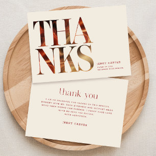 Tarjeta De Agradecimiento Elegante Script Retro con Estilo Grad Graduación
