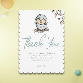 Tarjeta De Agradecimiento Elegante Sencilla Vieira Simple Baby Shower