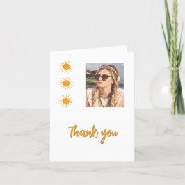 Tarjeta De Agradecimiento Elegante Sencillo Oro Foto Cumpleaños