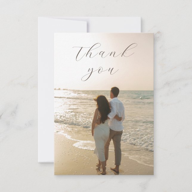 Tarjeta De Agradecimiento Elegante, sencillo y moderno guión Fall Wedding Ph (Anverso)