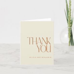 Tarjeta De Agradecimiento Elegante Sencillo Y Moderno Wedding Ecru Rust
