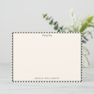 Tarjeta de agradecimiento elegante simple a cuadro