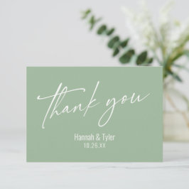 Tarjeta De Agradecimiento Elegante Simple Contemporáneo Letra a Mano Verde S