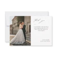 Tarjeta de agradecimiento elegante simple de foto 