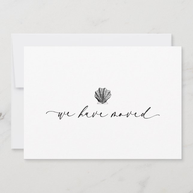 Tarjeta De Agradecimiento Elegante Simple Hemos Movido Guión Escrito A Mano (Anverso)
