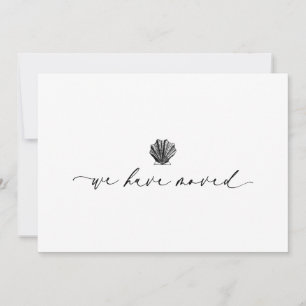 Tarjeta De Agradecimiento Elegante Simple Nos Hemos Mudado Letra Escrita a M