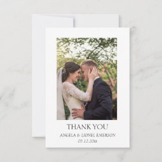 Tarjeta De Agradecimiento Elegante Simple | Tu Foto de Boda