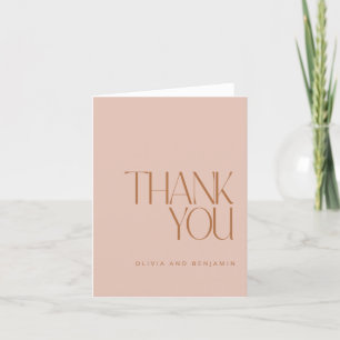 Tarjeta De Agradecimiento Elegante simple y moderna boda personalizada Rubor