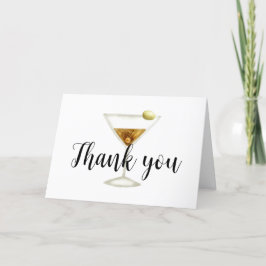 Tarjeta De Agradecimiento Elegante Sip & See Martini Cocktail Baby Shower