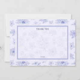 Tarjeta De Agradecimiento Elegante Sombra Neutra Floral Blank Gracias