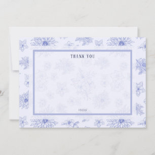 Tarjeta De Agradecimiento Elegante Sombra Neutra Floral Blank Gracias