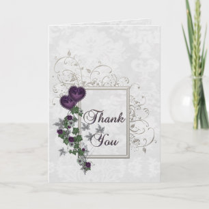 Tarjeta De Agradecimiento Elegante Suite de Boda Ivy Gracias