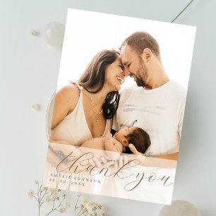 Tarjeta De Agradecimiento Elegante Superposición de Foto con Letra Script Be