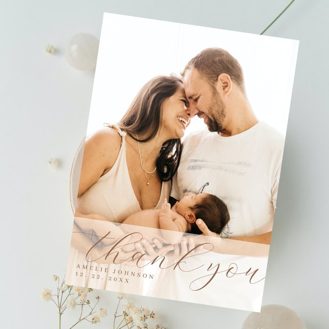 Tarjeta De Agradecimiento Elegante Superposición de Foto con Letra Script Be (Subido por el creador)